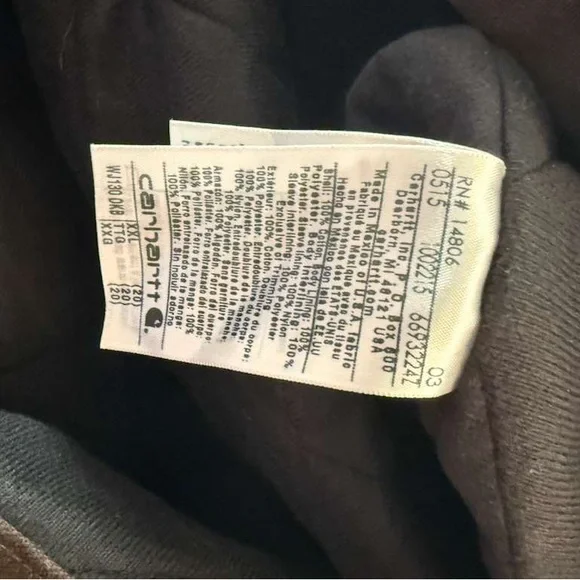 Carhartt Men's Dark Brown Hooded Performance Jacket - Picture 4 of 5